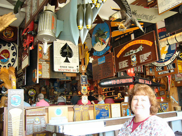 Connie in the Cubi Bar.