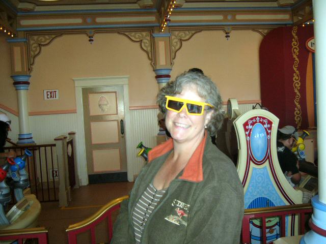 Connie ready for the Toy Story 3D ride