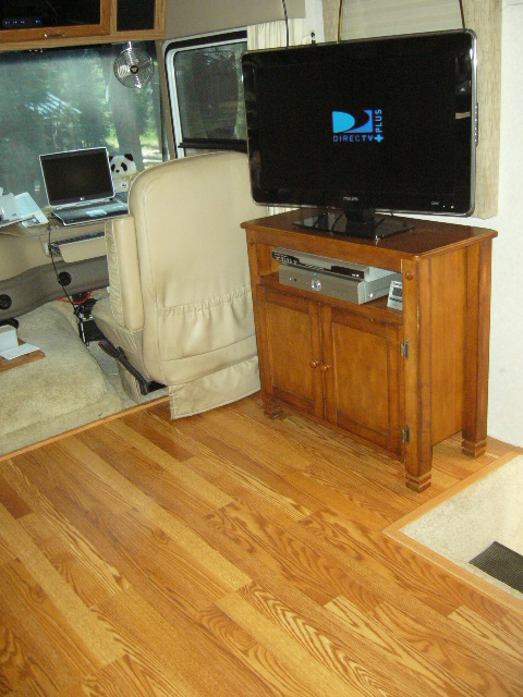 New television and stand (old chair).