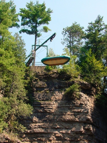 Lowering the raft in the AuSable Chasm